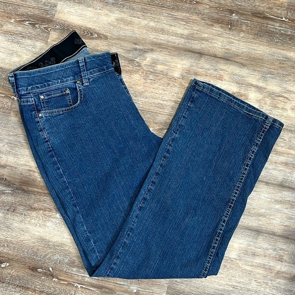 Riders by Lee Curvier Womens 14P Blue Jeans Petite Elastic Waistband - Picture 15 of 16
